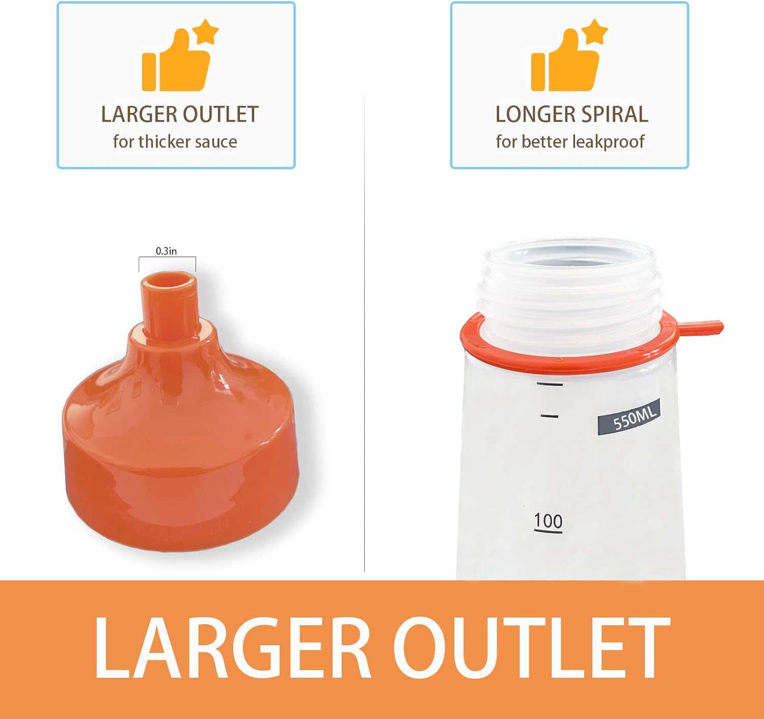 Wide-OpeningCondiment Squeeze Bottles