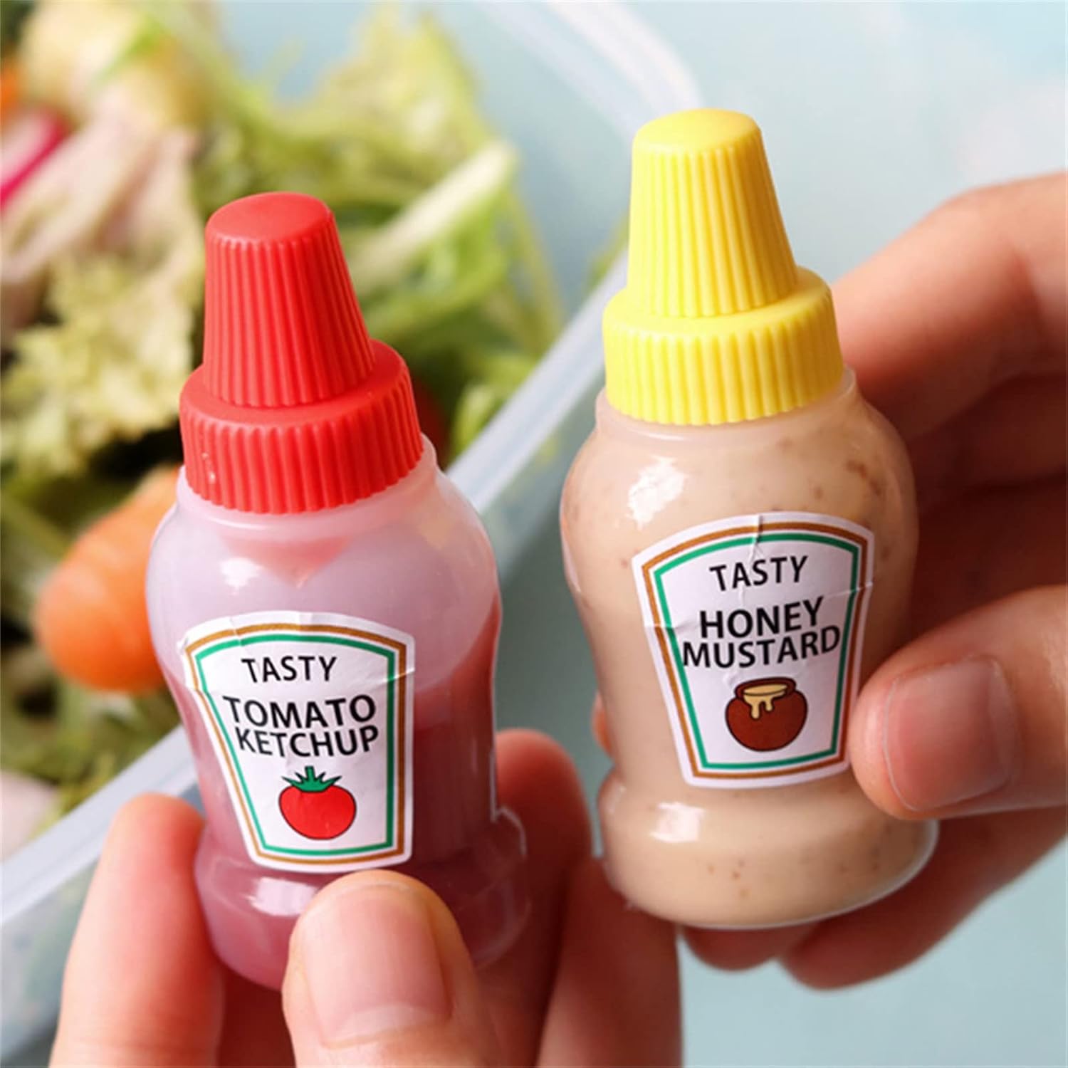 4-Piece Mini Ketchup Honey Squeeze Bottles