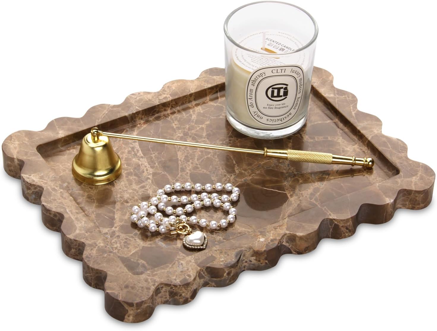 Natural Marble Luxury Vanity Tray for Bathroom Kitchen