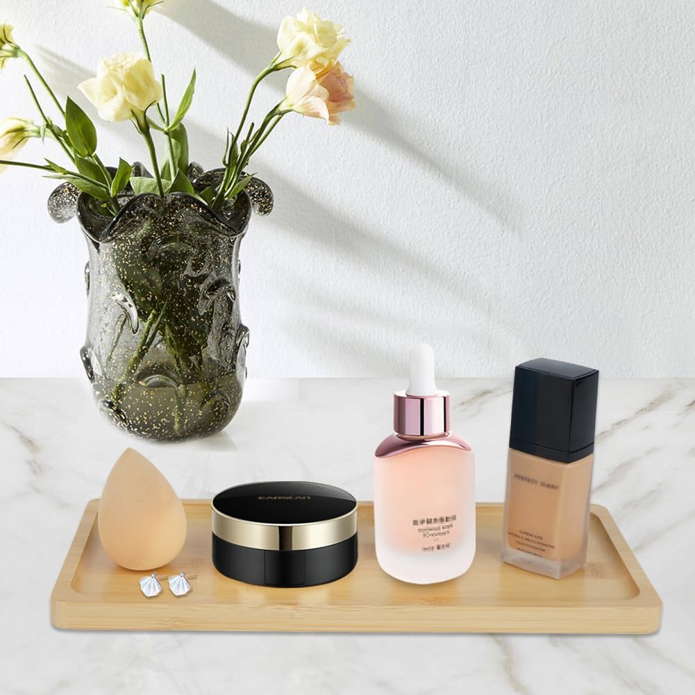 Bamboo Vanity Tray for Organizing 118x6x07inxWarm Decor