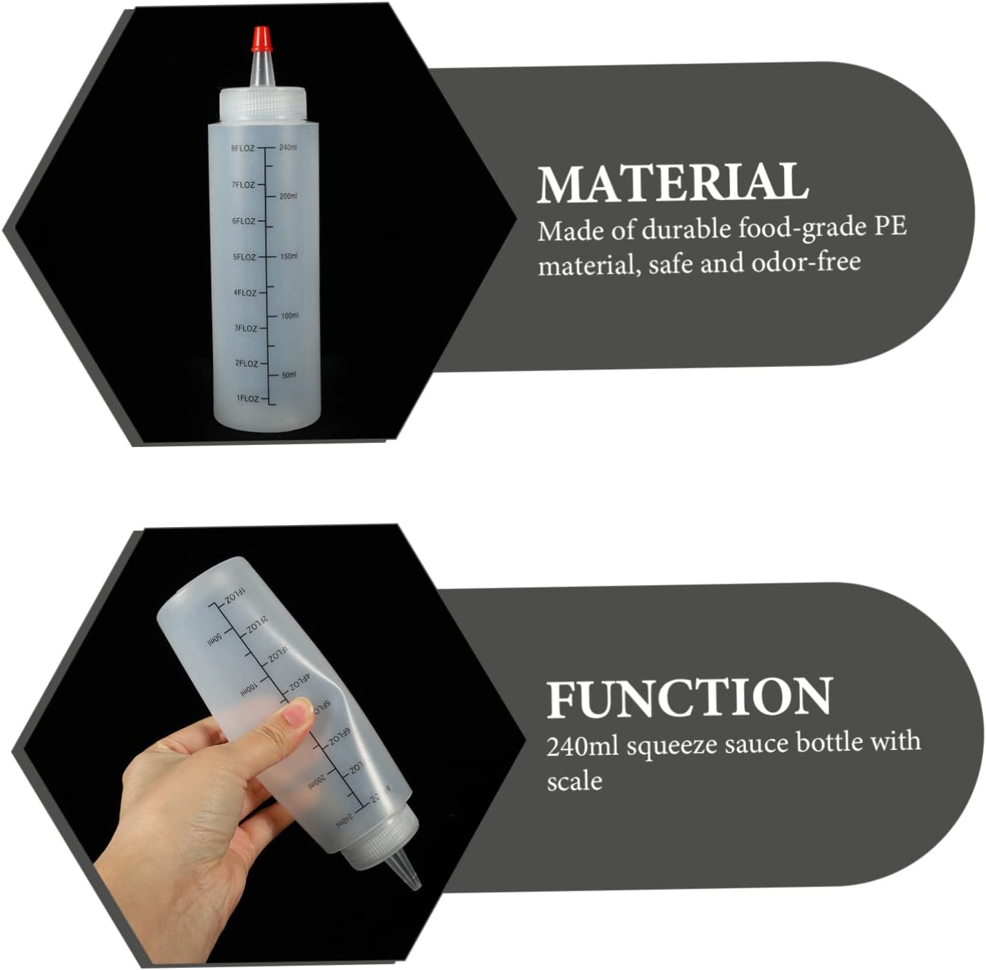 VOSAREA 240ml Graduation Squeeze Sauce Bottles