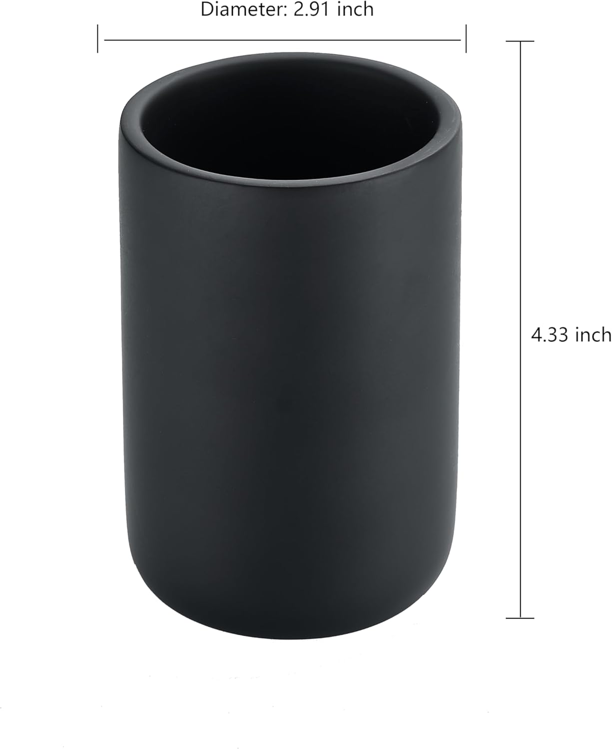 Resin Bathroom Tumbler Cup Matte Black Multifunctional Holder