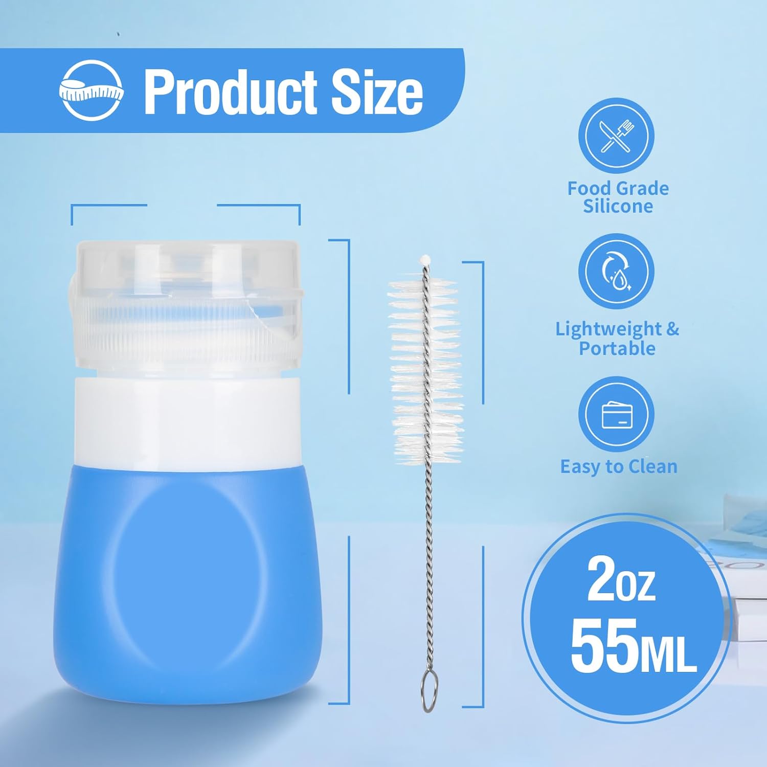 Timiuu Squeeze Salad Dressing Bottles Set of 4 Travel-Friendly BPA-Free