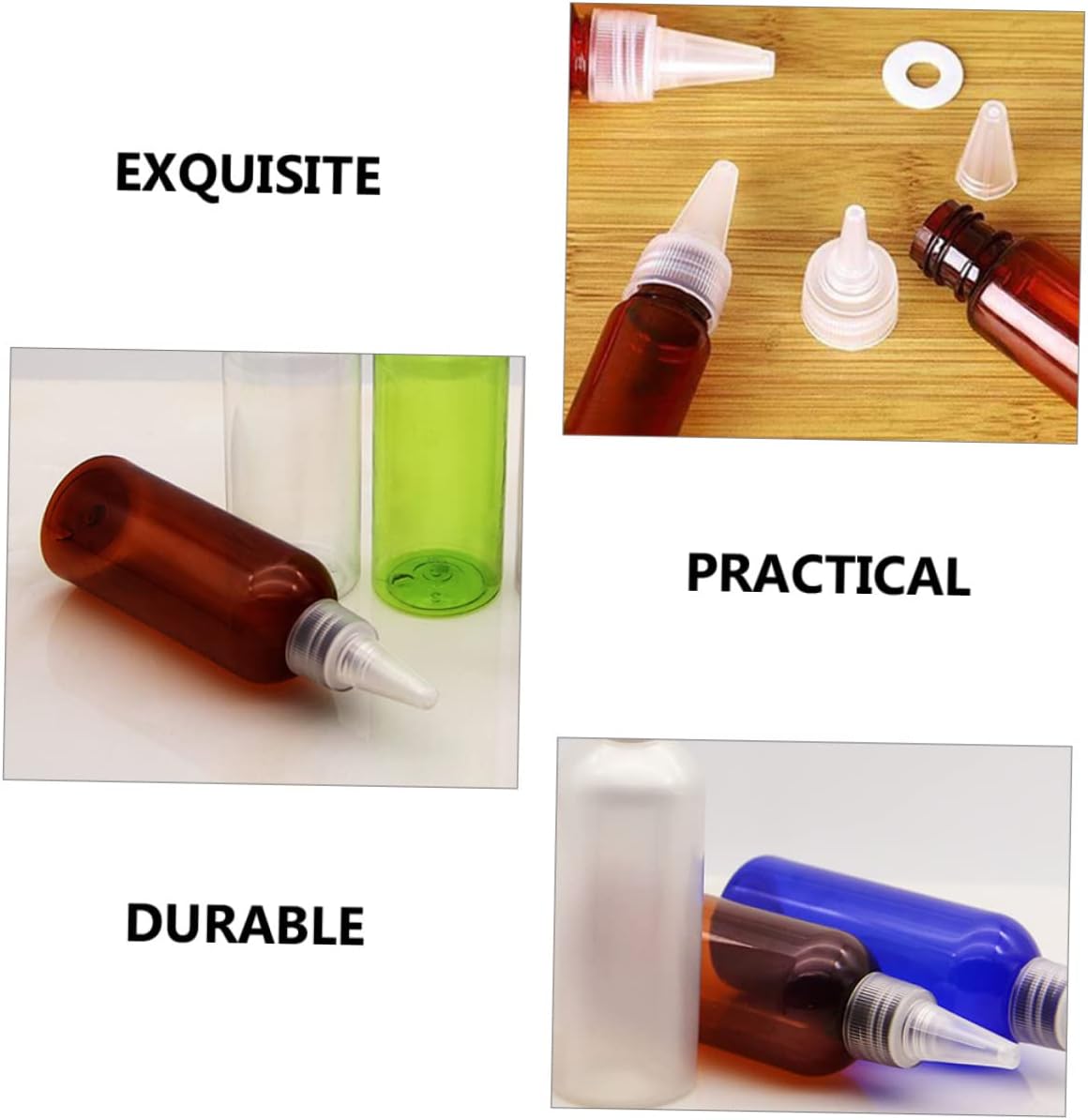 DECHOUS 20-Piece Refillable Shampoo Conditioner Bottles with Spout Design