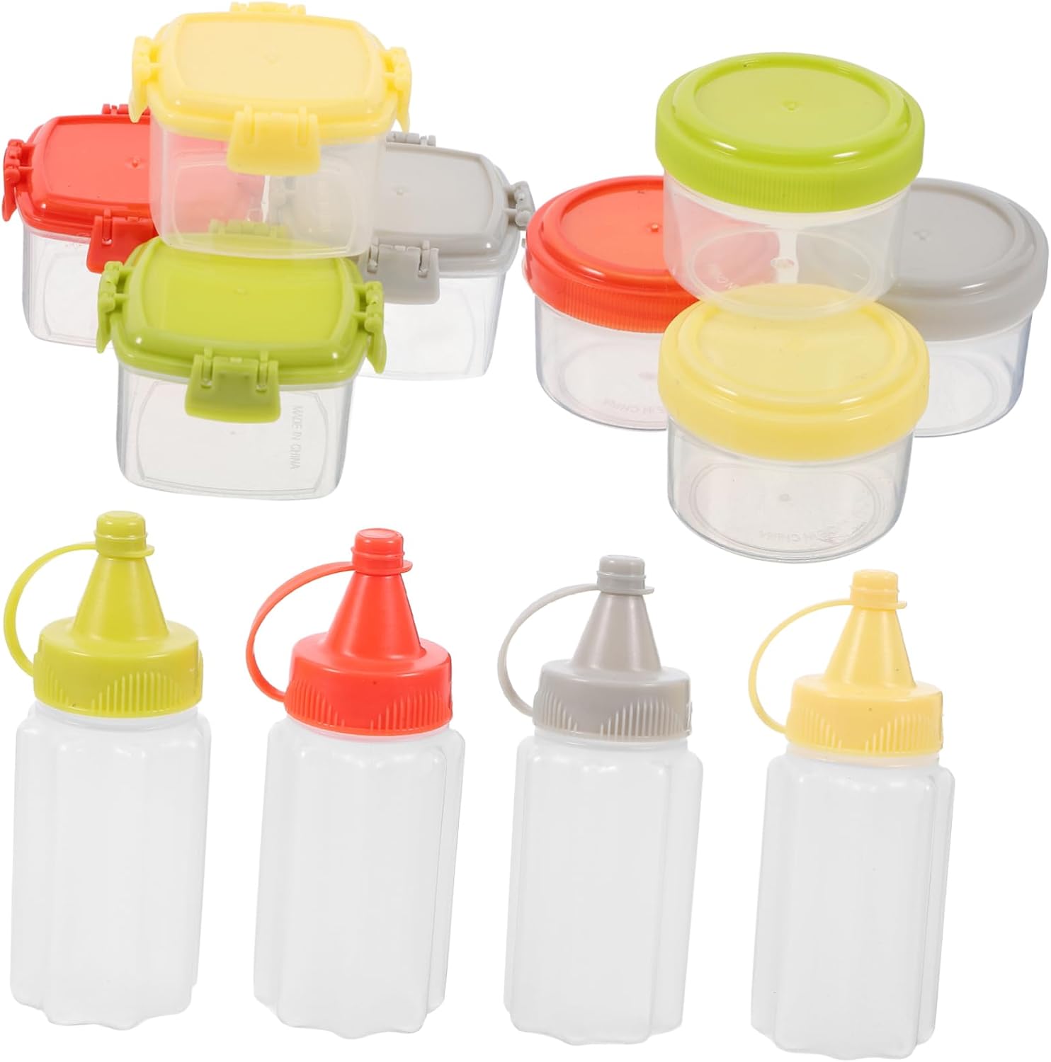 SOESFOUFU Transparent Condiment Squeeze Bottle Set