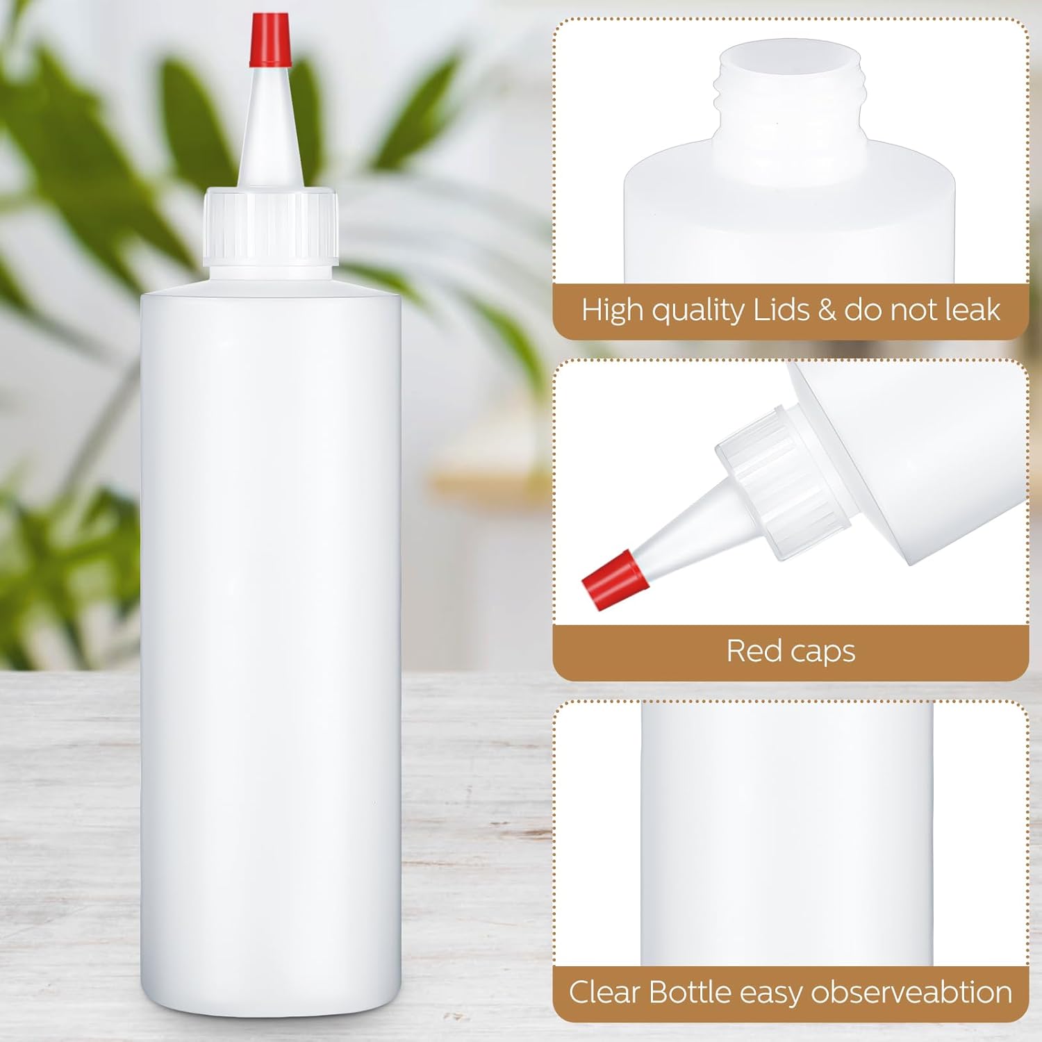 Jinei 30pk 8oz Squeeze Bottles - Clear Kitchen Squeeze Containers