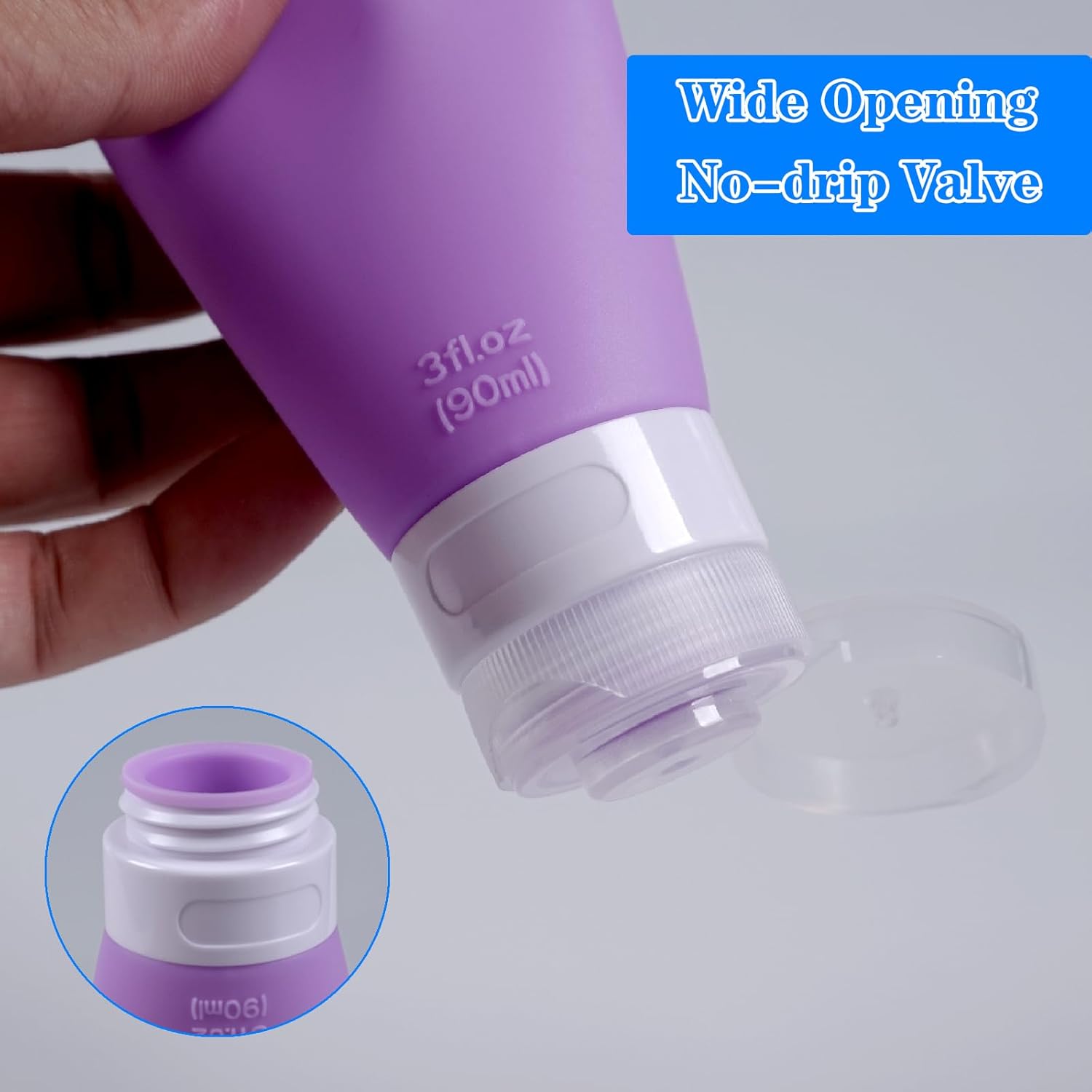 5-Pack Squeeze Salad Dressing Bottles Food Grade Silicone Leak-Proof Portable