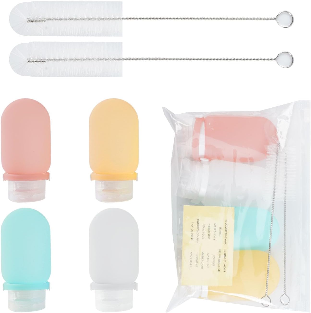 4Pcs 60ml Silicone Squeeze Salad Dressing Bottles