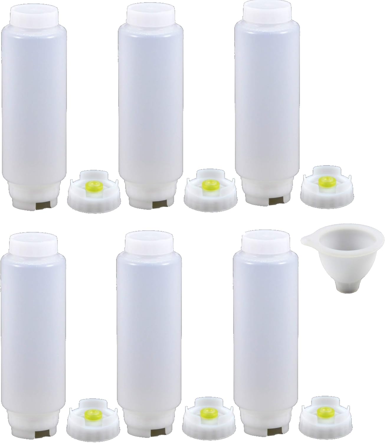 6-pack of Gravity-Disposing Squeeze Bottles