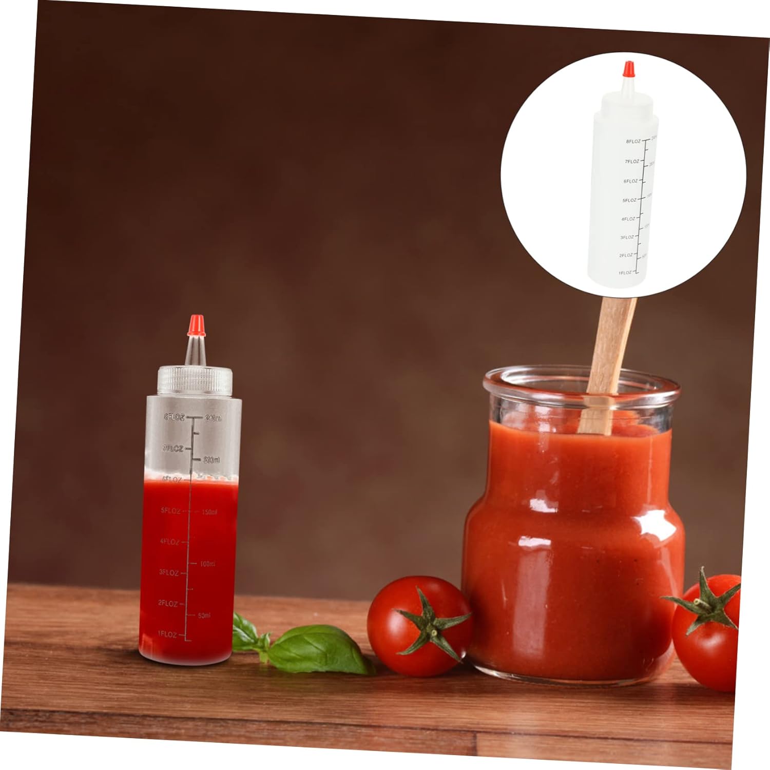 VOSAREA 240ml Graduation Squeeze Sauce Bottles
