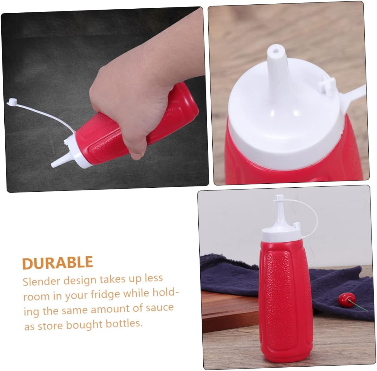 Plastic Lidded Salad Bottle for Condiments