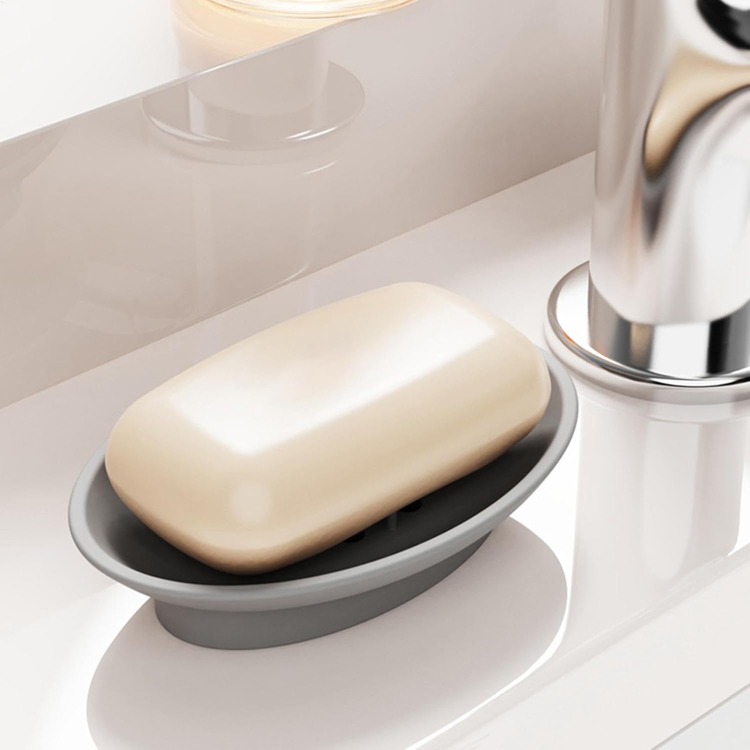 High-Quality Silicone Soap Dish Organizer for Bathrooms Bushes and Kitchens