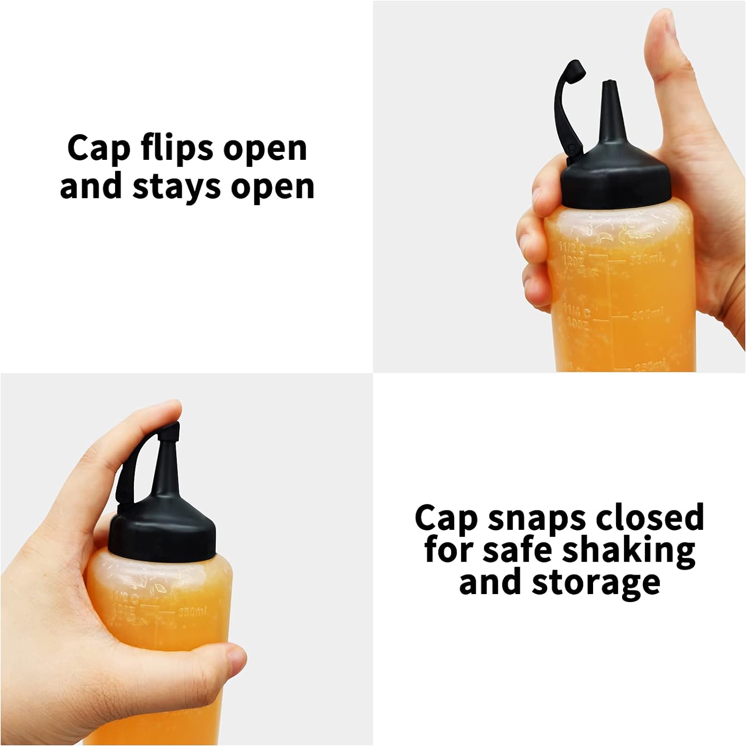 Jutoe 3-Pack Squeeze Condiment Bottles
