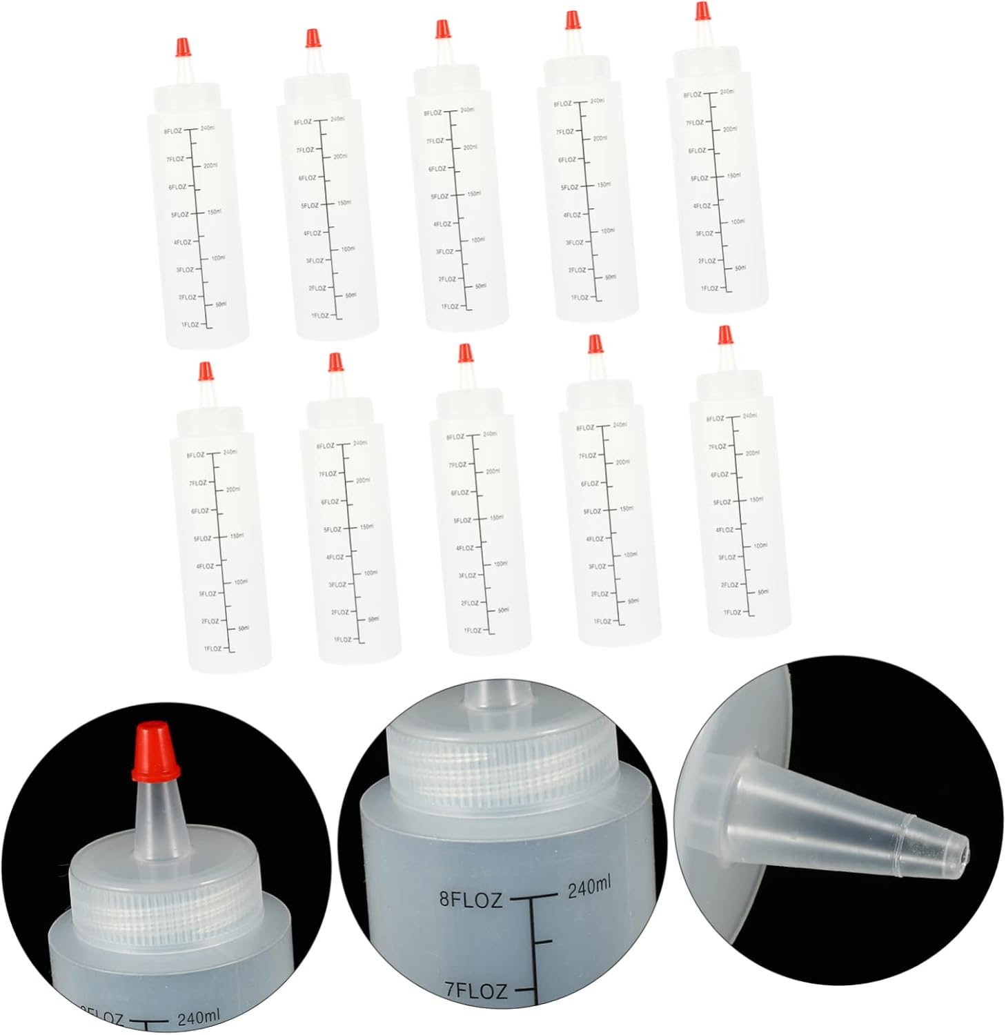 VOSAREA 240ml Graduation Squeeze Sauce Bottles