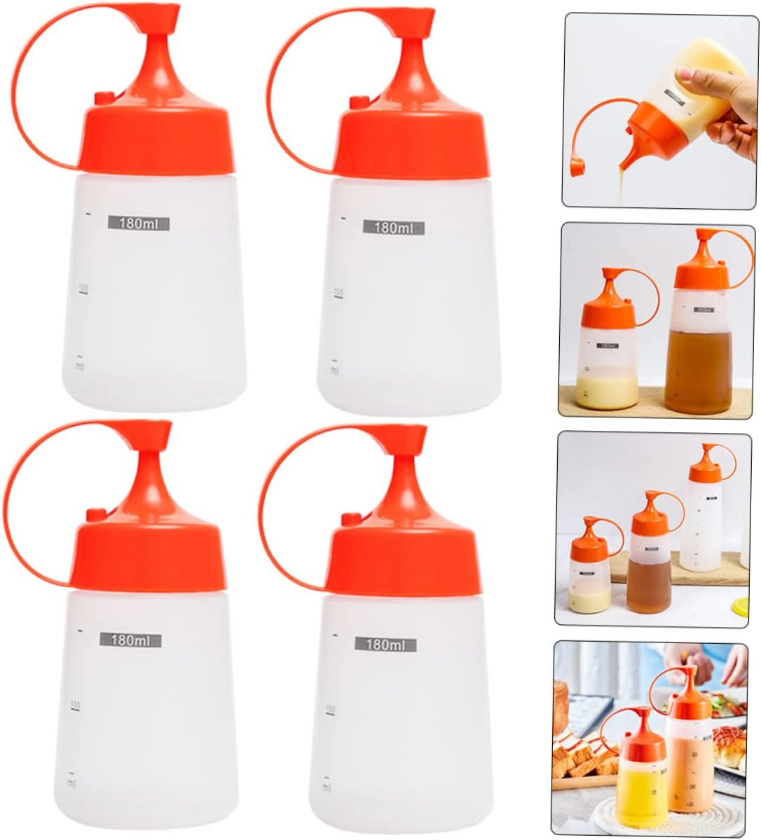 SHOWERORO Salad Squeeze Reusable Storage Bottles - 4 Pack