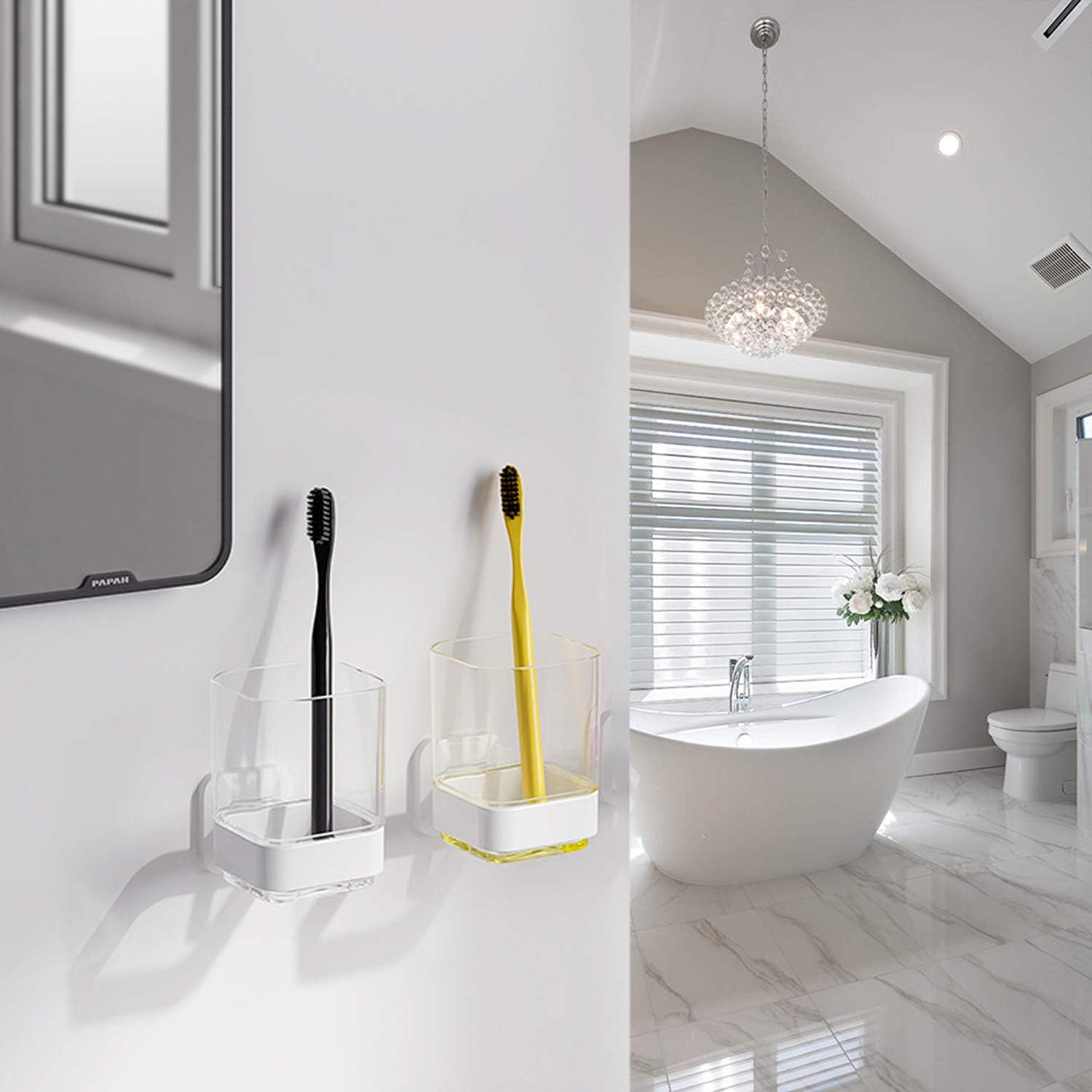 RIA Wall-Mounted Tumbler Toothbrush Holder