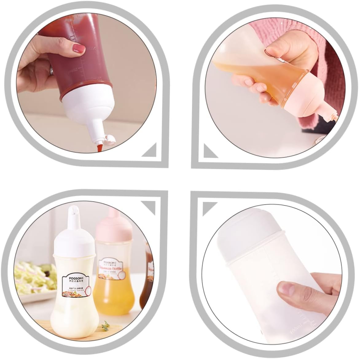 High-Quality Squeeze Bottle Set for Kitchen Condiments