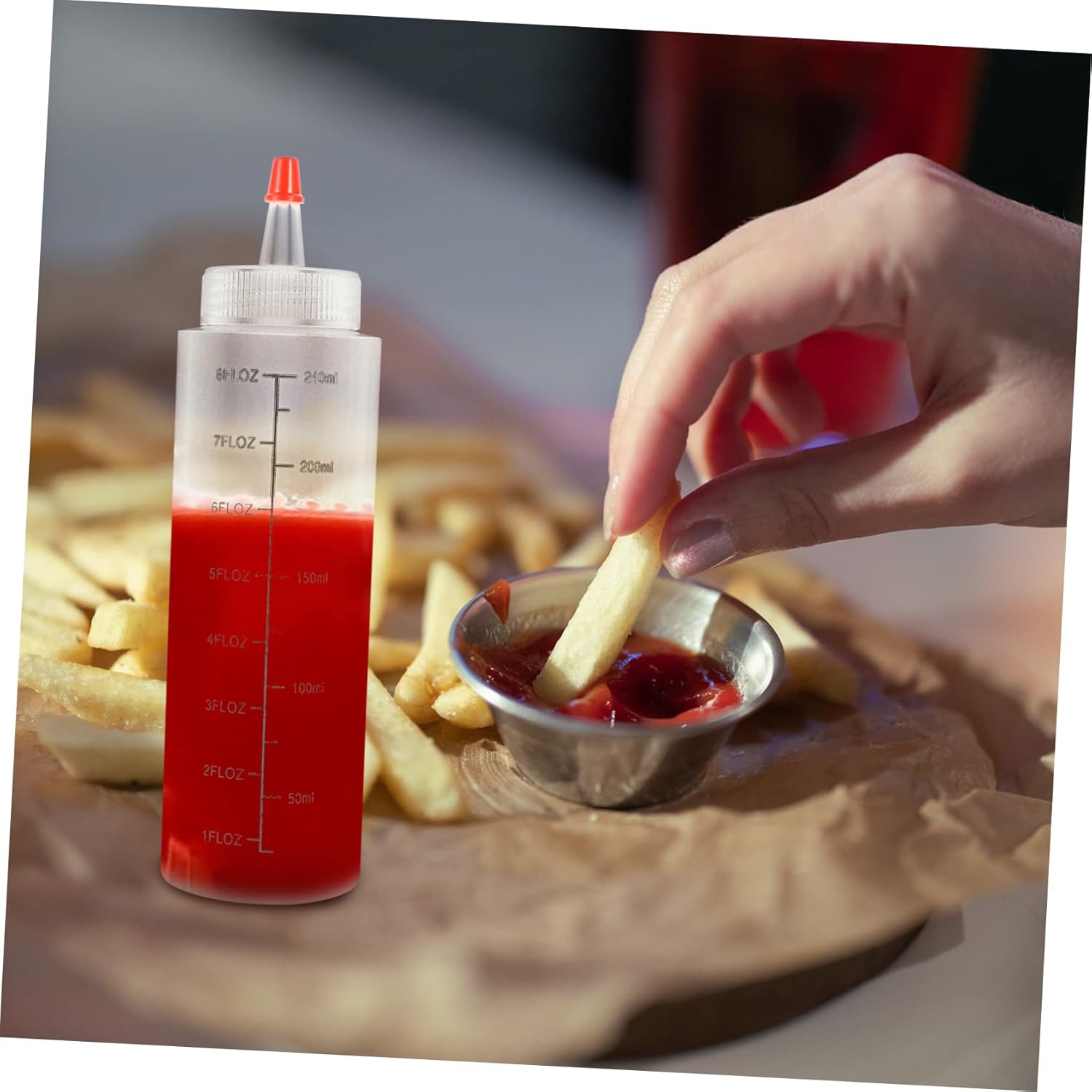 VOSAREA 240ml Graduation Squeeze Sauce Bottles