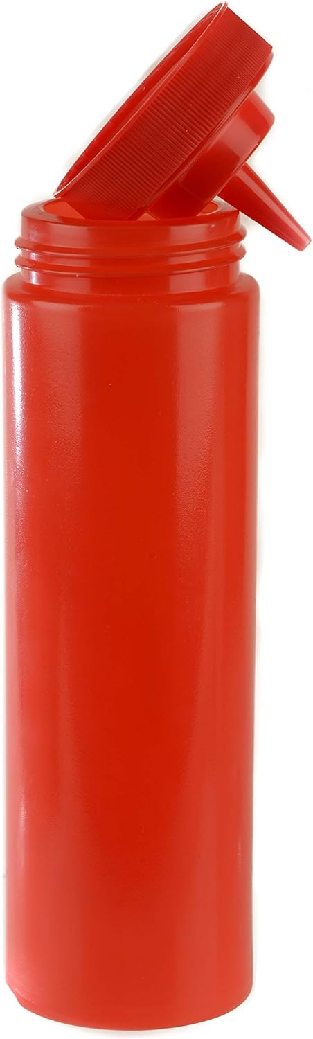 24-Piece Red Plastic Condiment Squeeze Bottles - BPA-Free Reusable and Durable