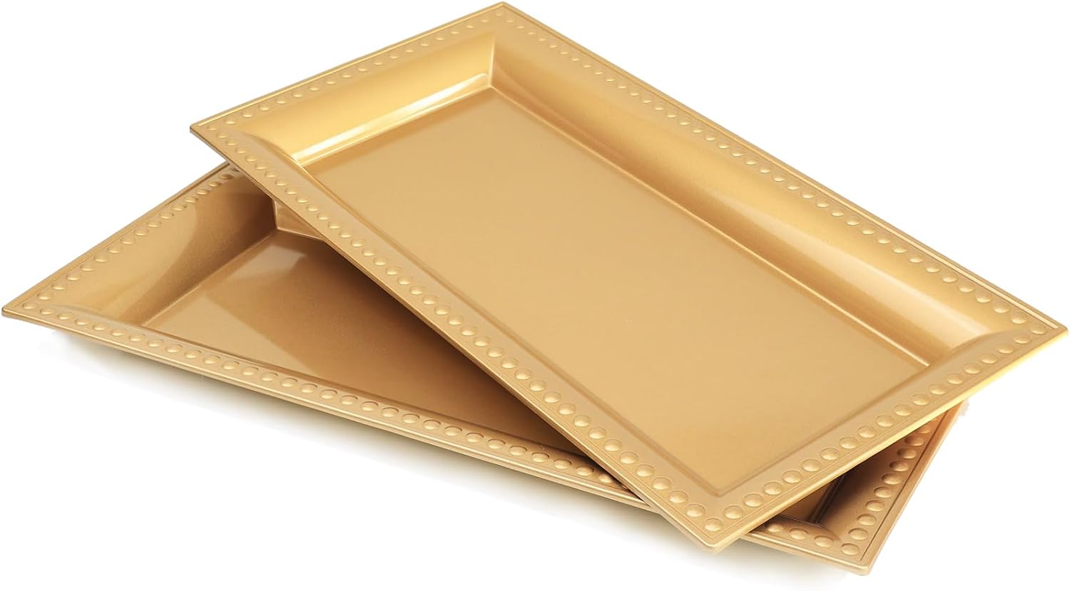 Versatile 2-Pack Gold Bathroom Vanity Tray for Organization
