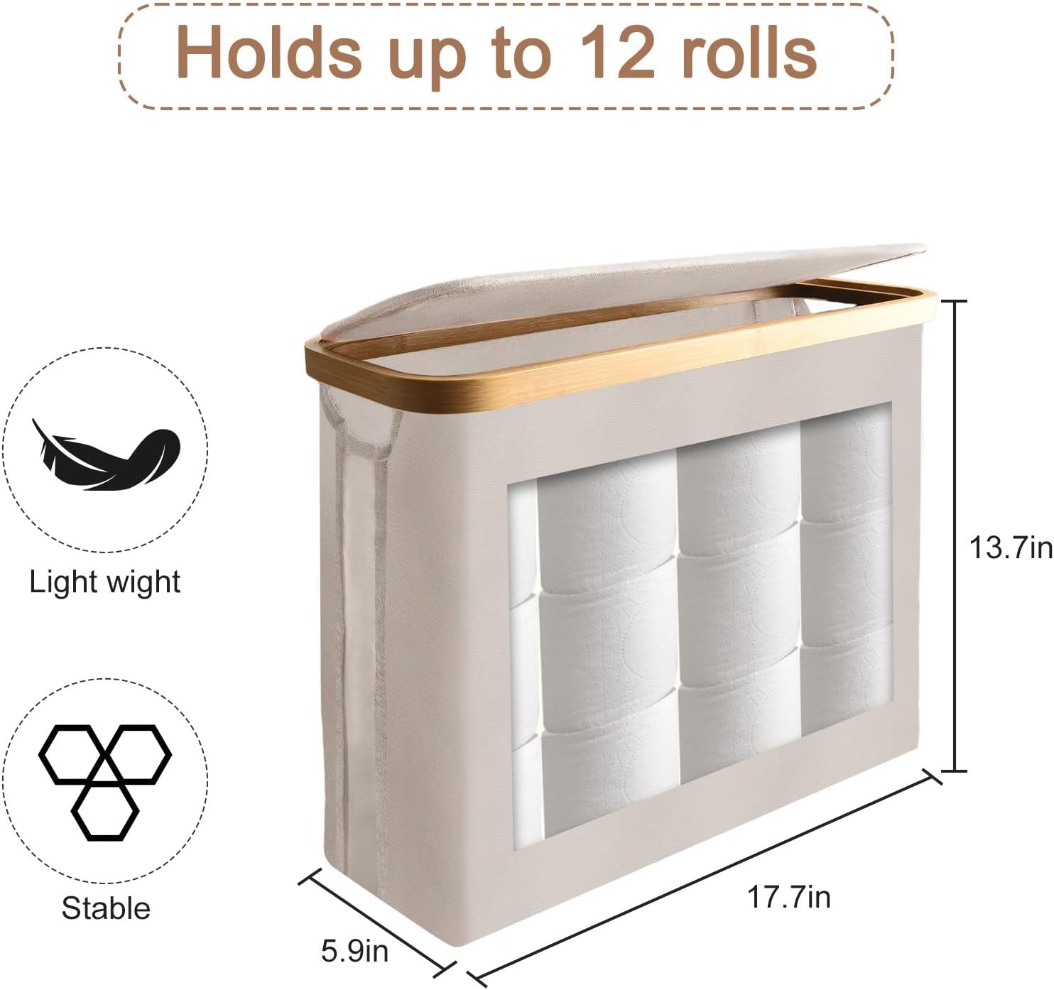 30L Toilet Paper Storage Basket 12 Rolls 30L Capacity