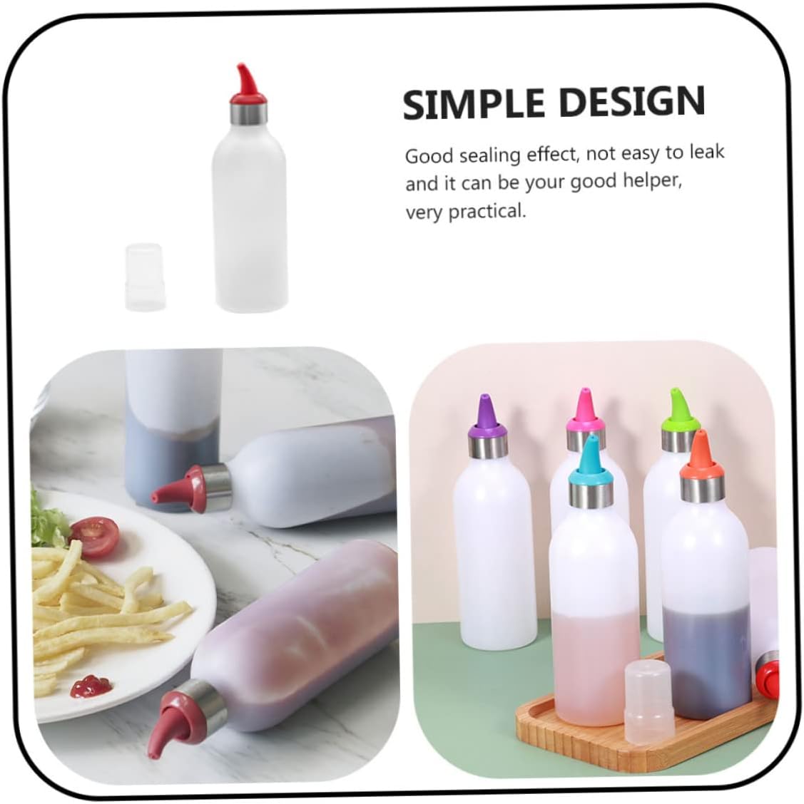 450ml Red Squeeze Condiment Bottles for Kitchen Use