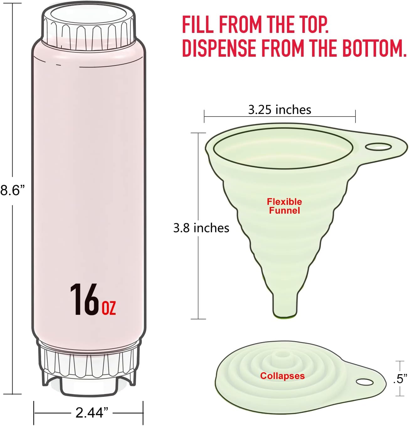 Rockland Guard FIFO Squeeze Bottle Refillable Pack