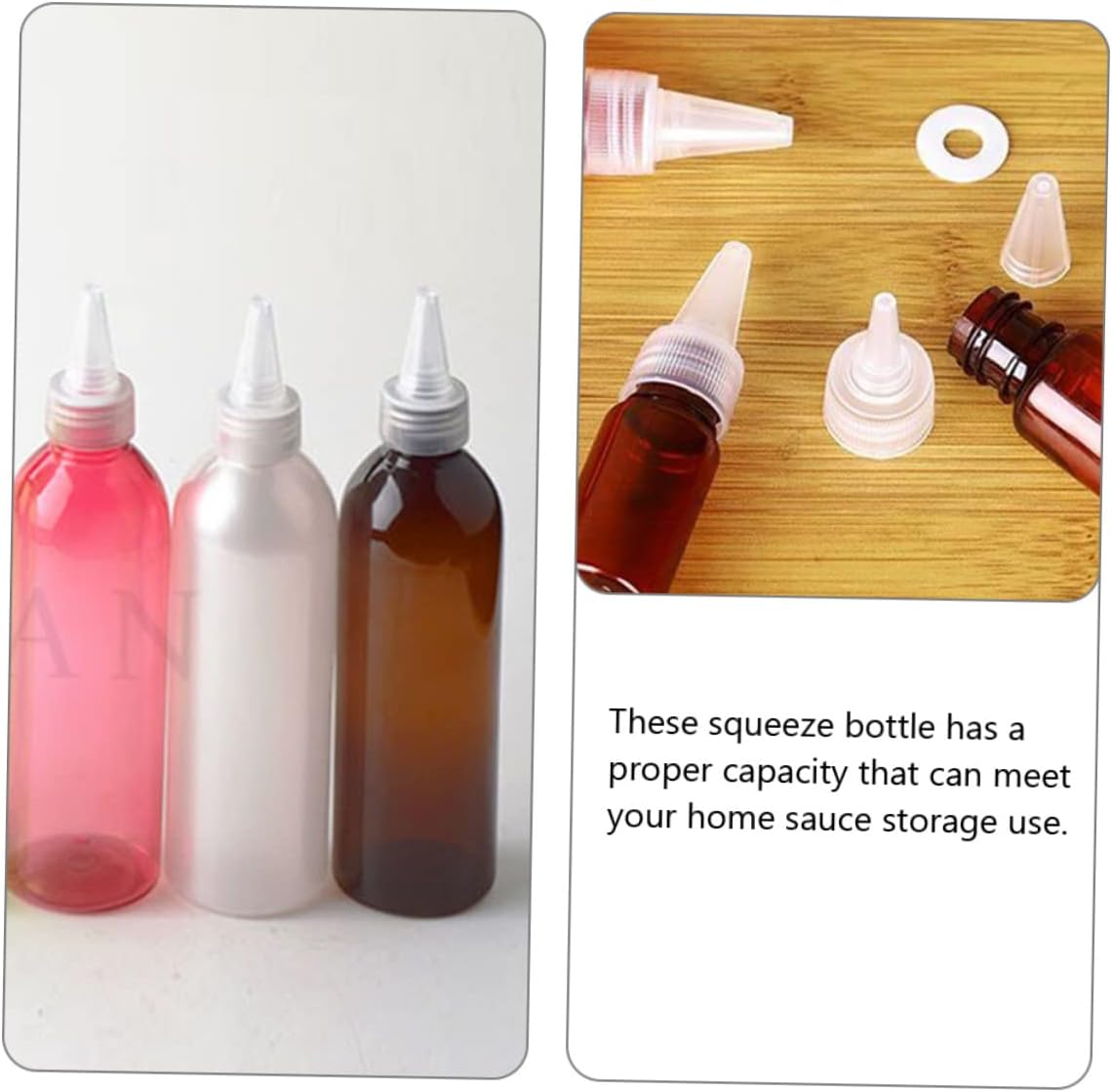 10PK Empty Condiment Squeeze Bottles