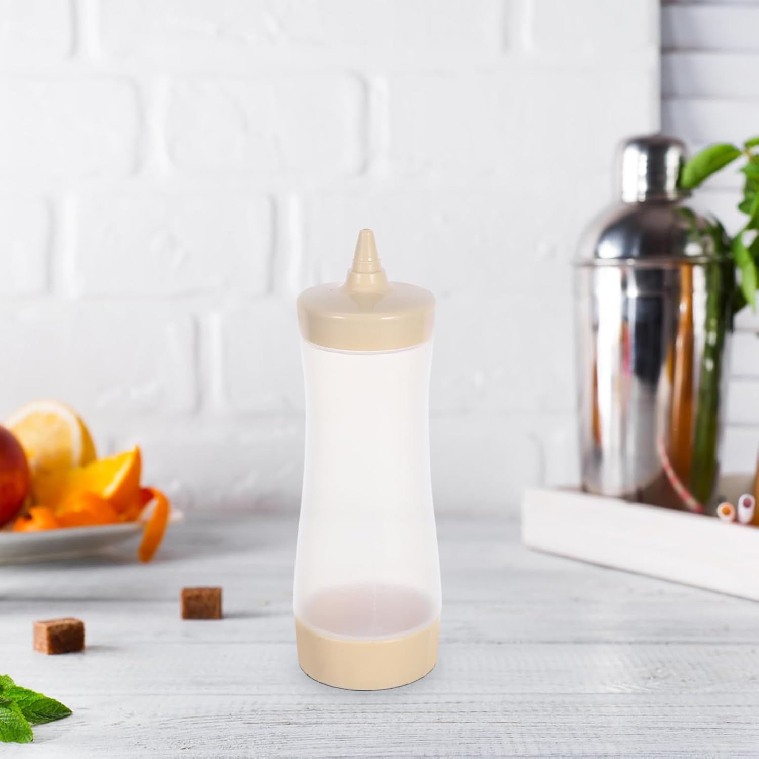 Garneck 3pcs Reusable Condiment Squeeze Bottles with Lids