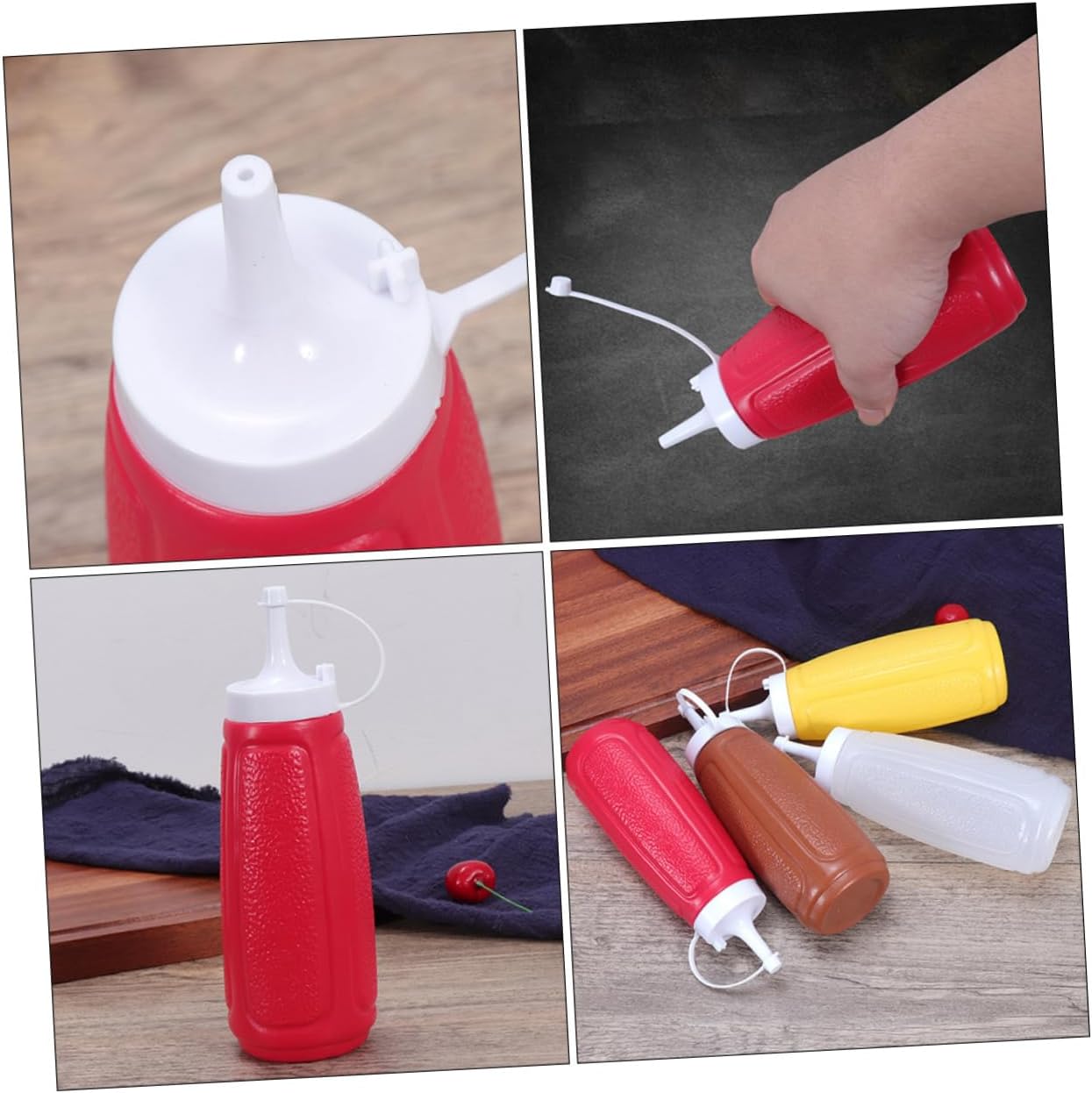 Plastic Lidded Salad Bottle for Condiments