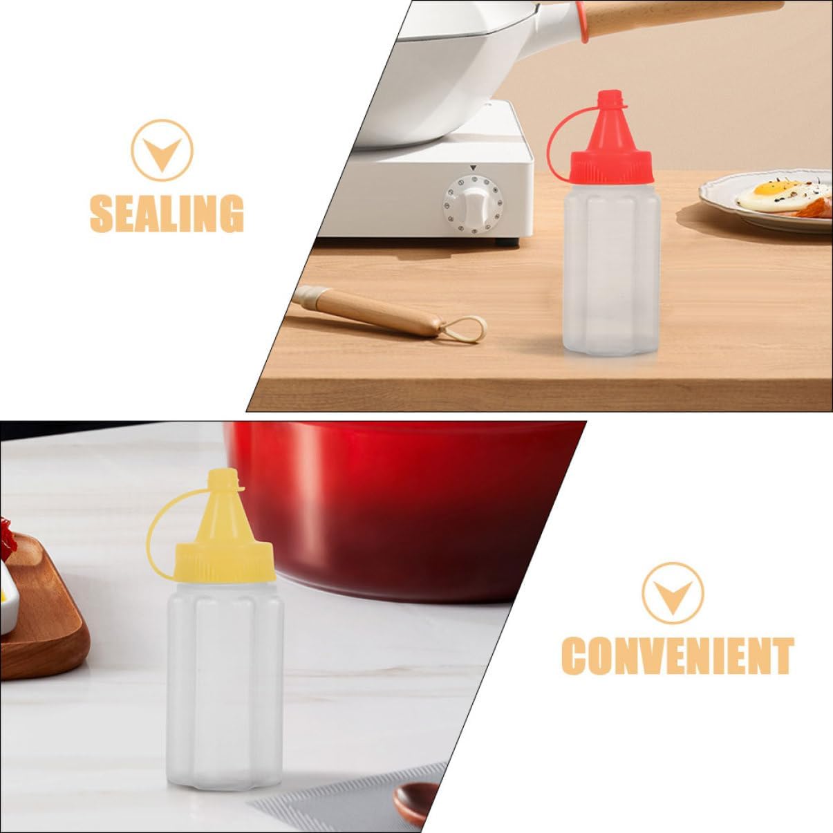 GRIRIW Mini Squeeze Condiment Containers - Compact Travel Design