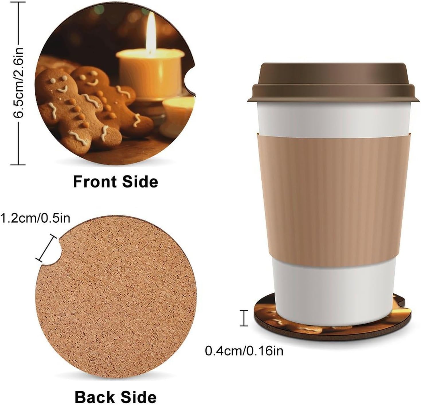 6-Piece Car Coasters for Cup Holders
