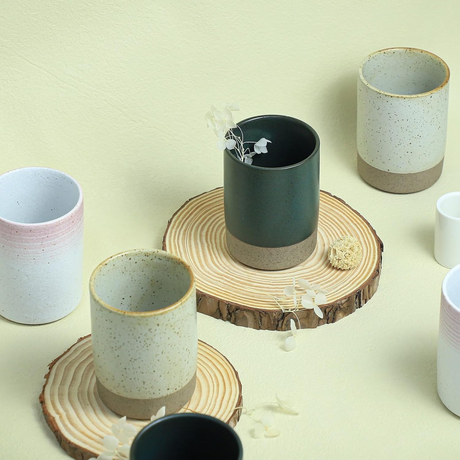 2-Piece Vintage Ceramic Mouthwash Cups