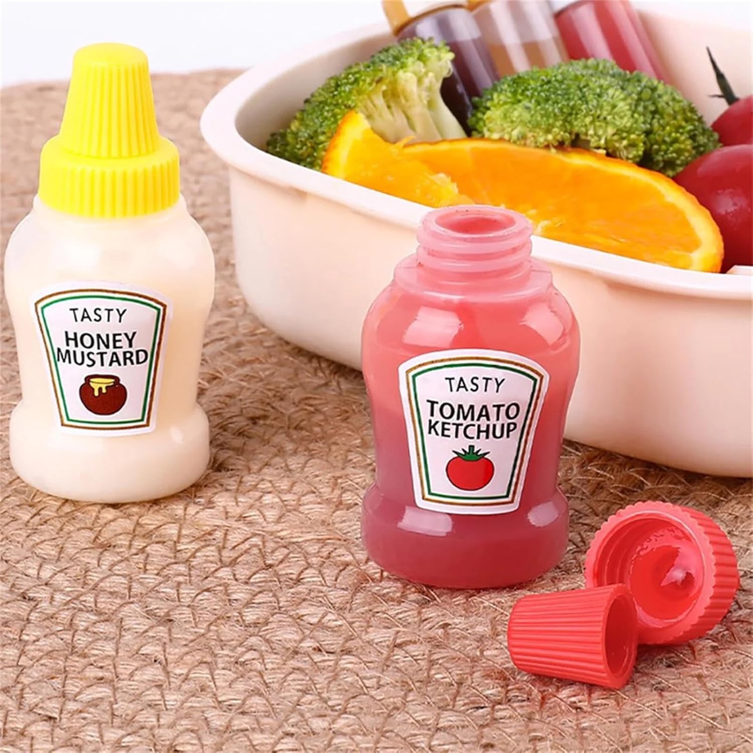 4 Pcs Mini Ketchup Bottles 25ml