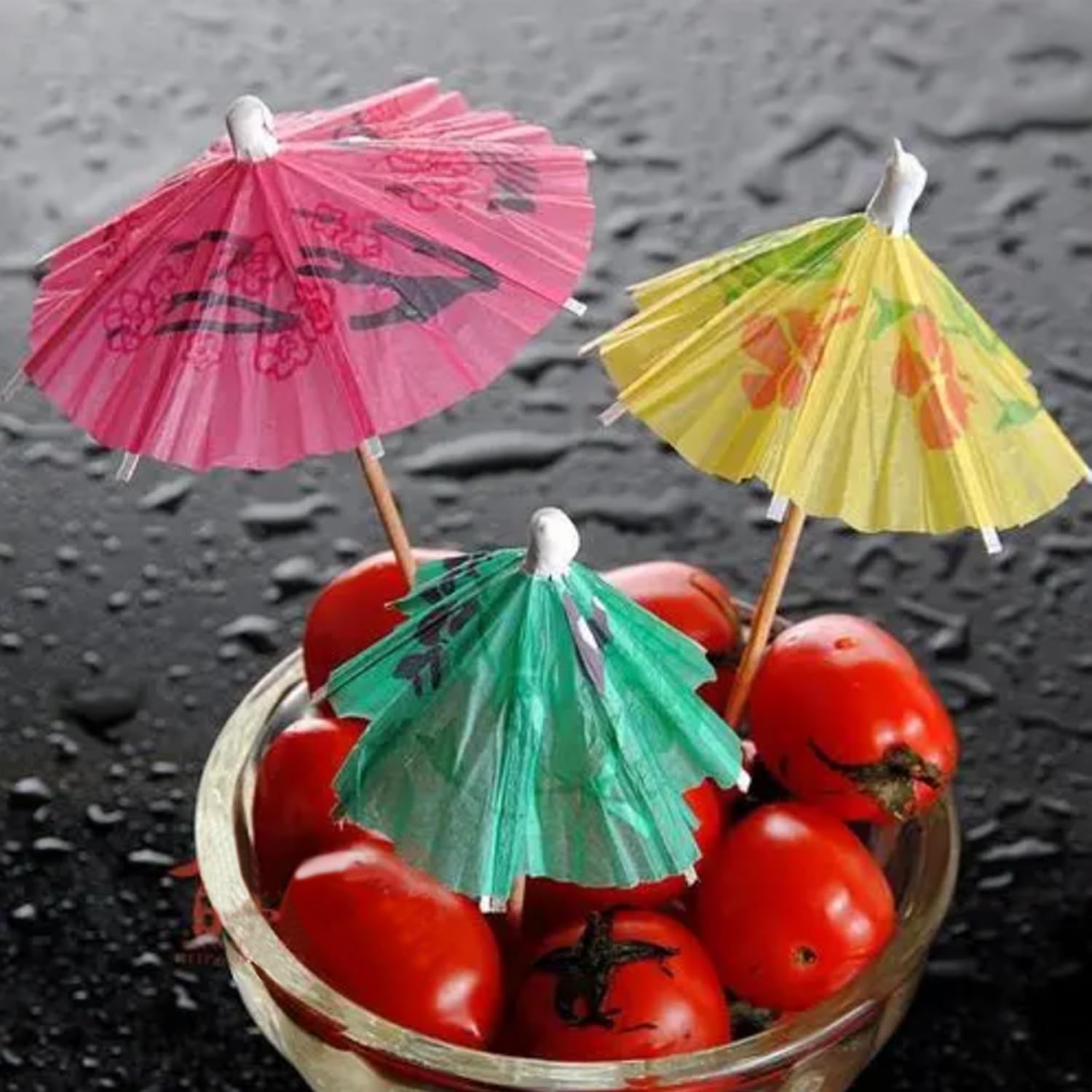 Stylish 50-Pack Umbrella Cocktail Picks for tropical parties