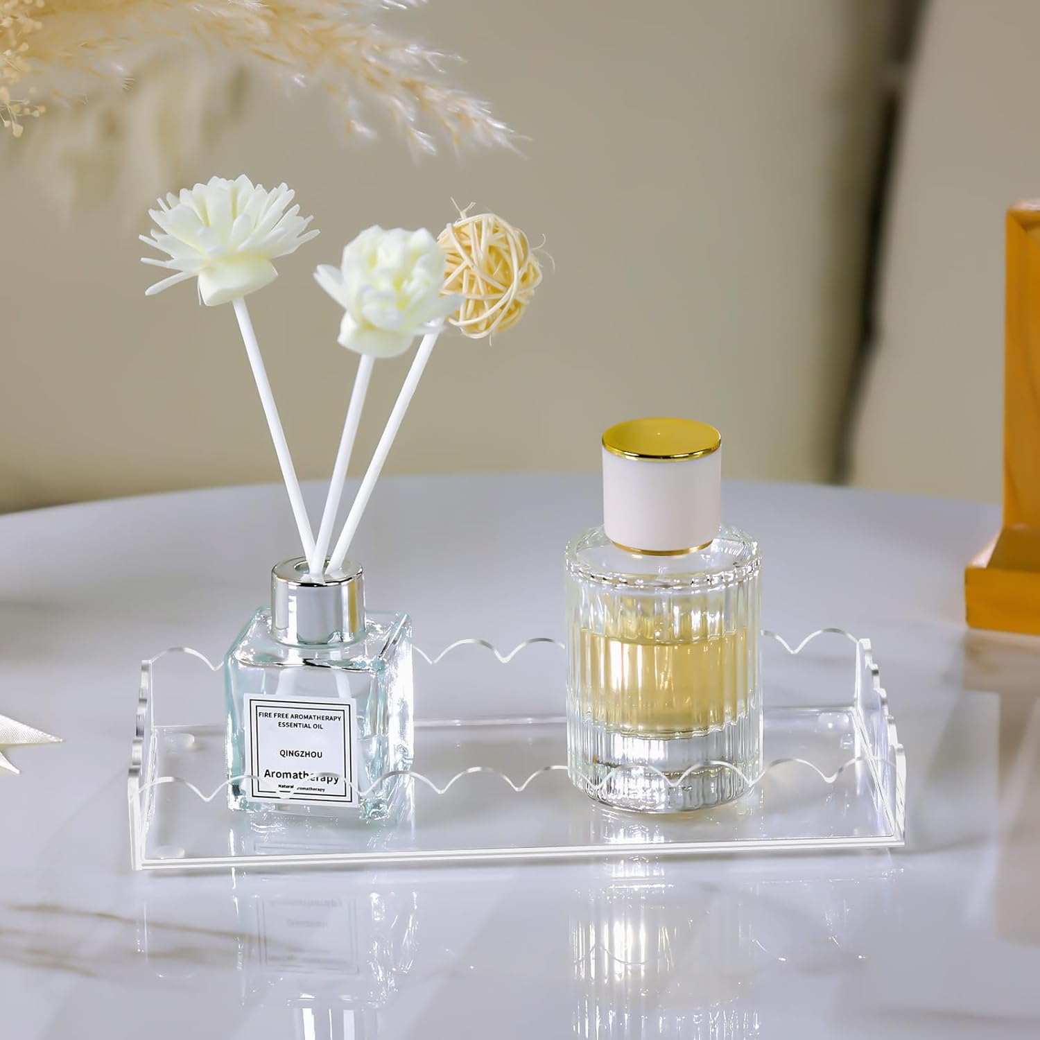 Stylish Acrylic Bathroom Vanity Tray for Small Essentials