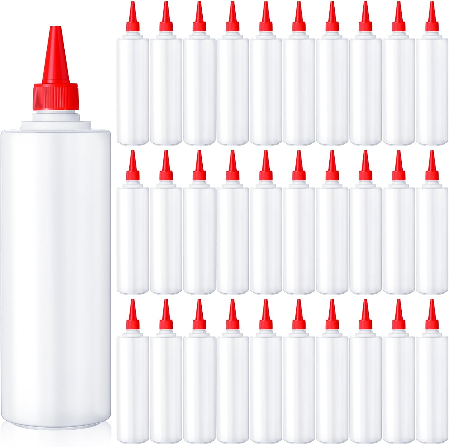 Irenare 30-Piece Plastic Condiment Squeeze Bottles