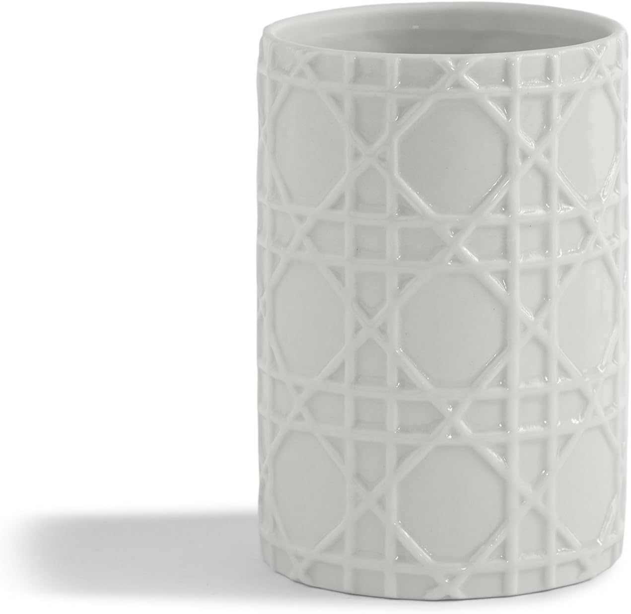 Kassatex Rattan Tumbler White Easy to Clean and Durable