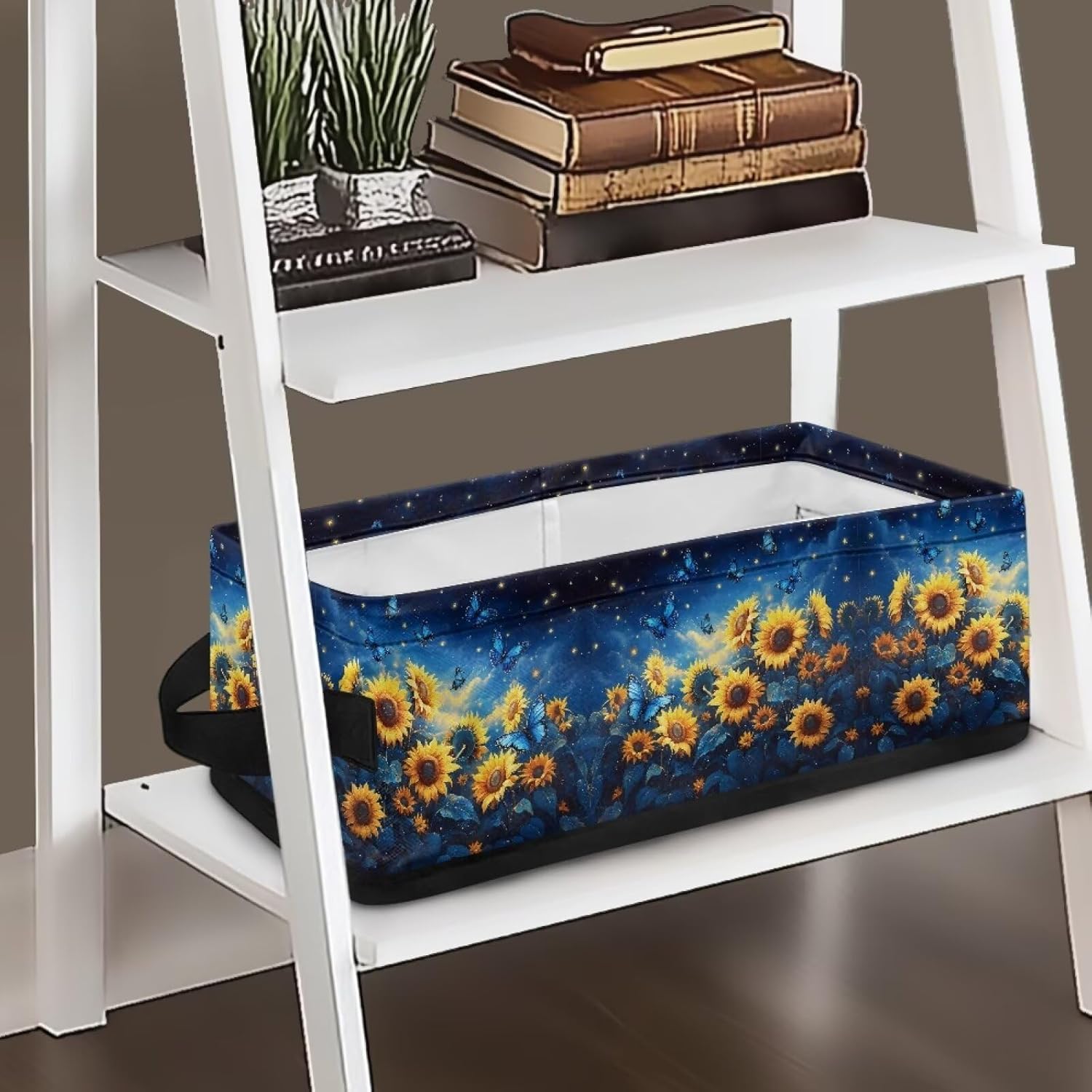 Voxugoniy Sunflower Blue Butterfly Toilet Paper Basket