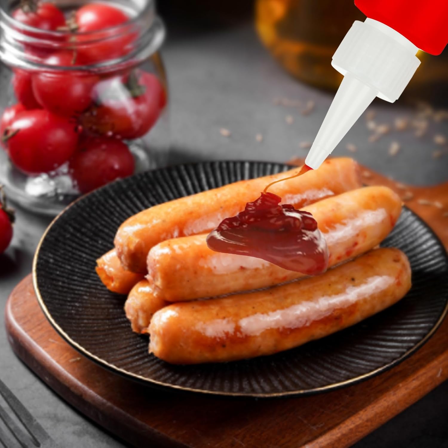 Acrux750-Pack 2 oz Plastic Condiment Squeeze Bottles Durable Leak-Proof
