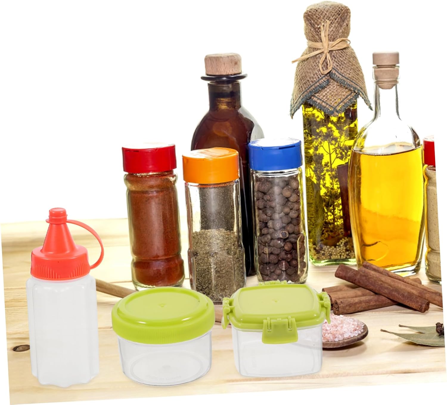 VILLFUL Set of 12 Mini Squeeze Bottles for Seasoning Storage