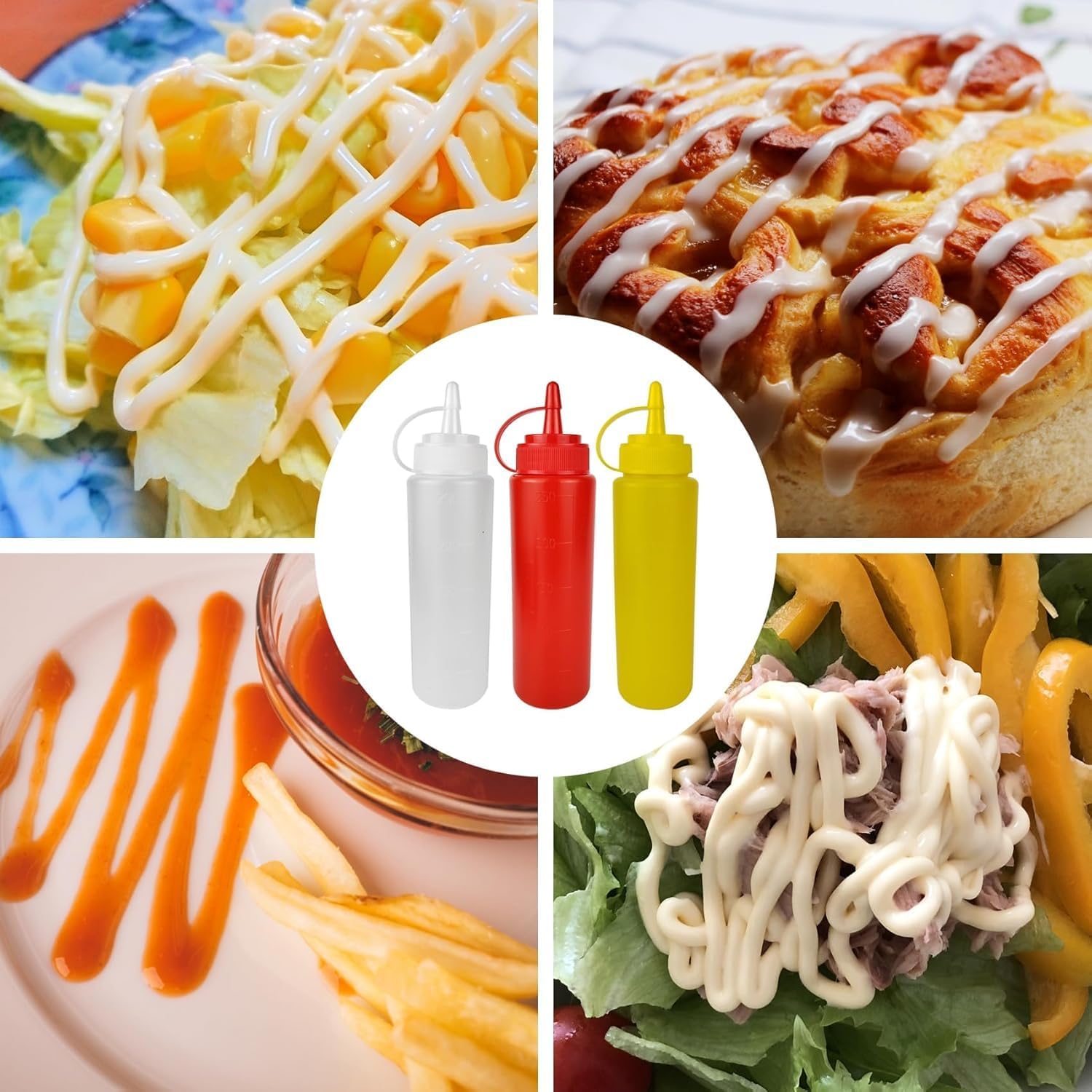 3-Piece Squeeze Condiment Bottles