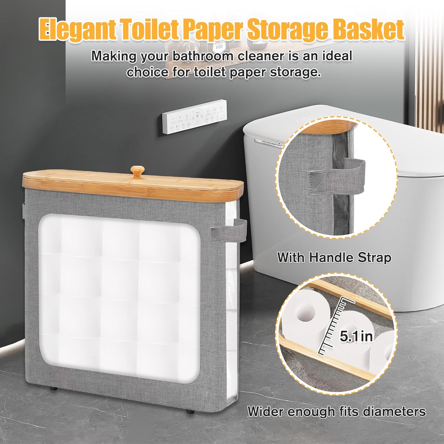 Stylish Durable Space-Saving Toilet Paper Organizer