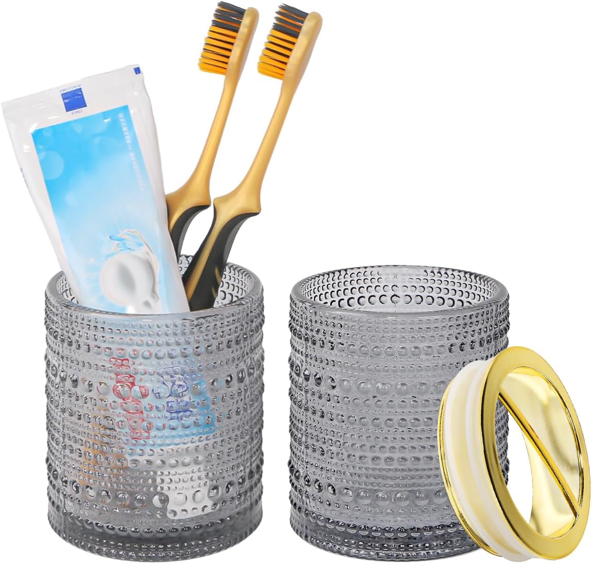 Luxurious Glass Toothbrush Holders Set