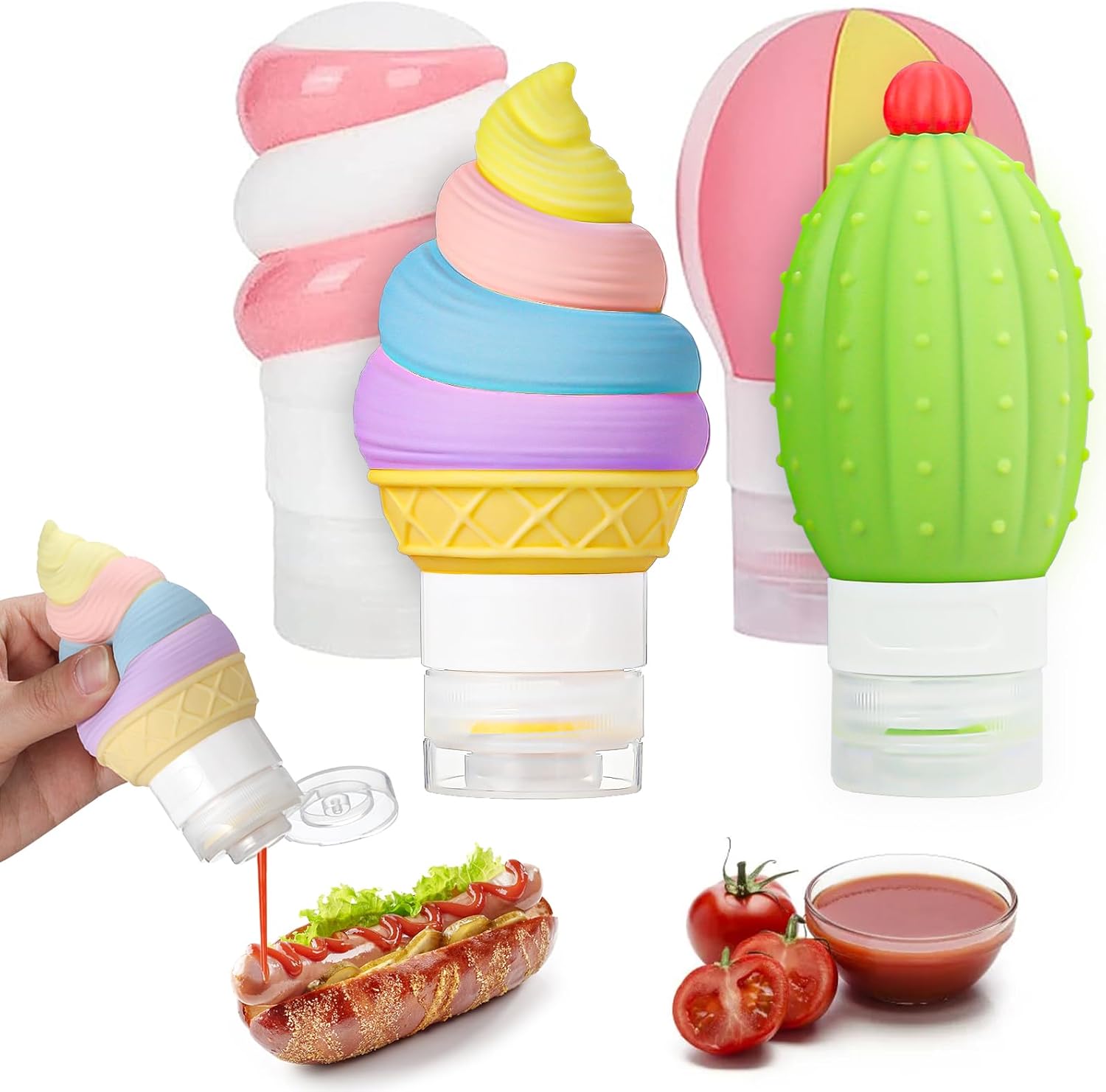 Mini Leak-Proof Silicone Squeeze Bottles for Kitchen and Camping