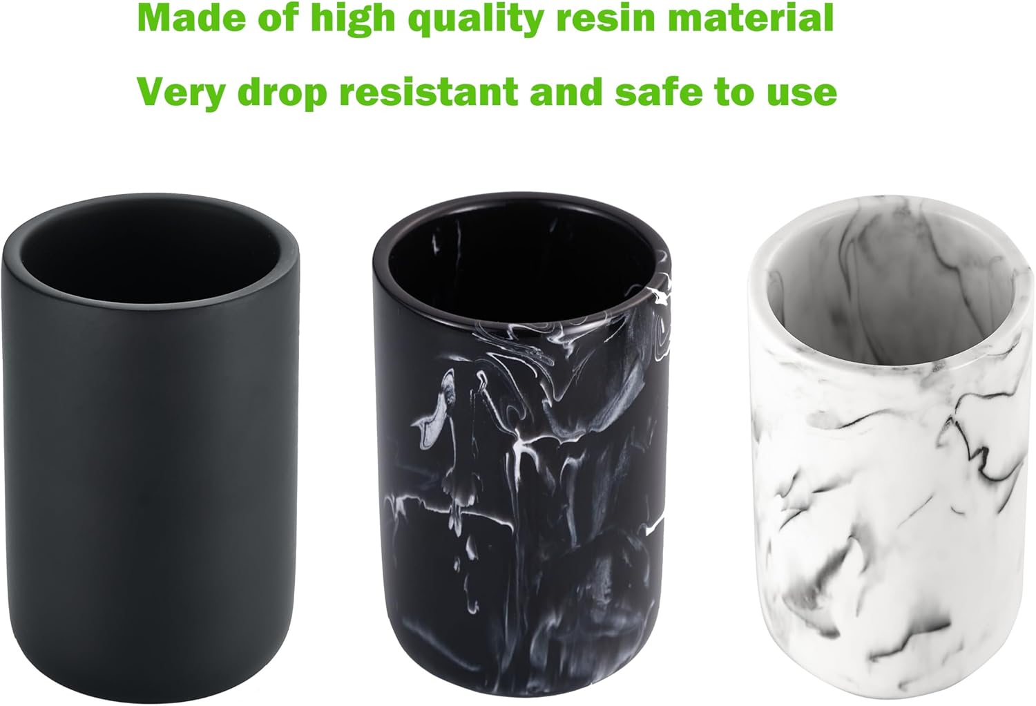 Resin Bathroom Tumbler Cup Matte Black Multifunctional Holder