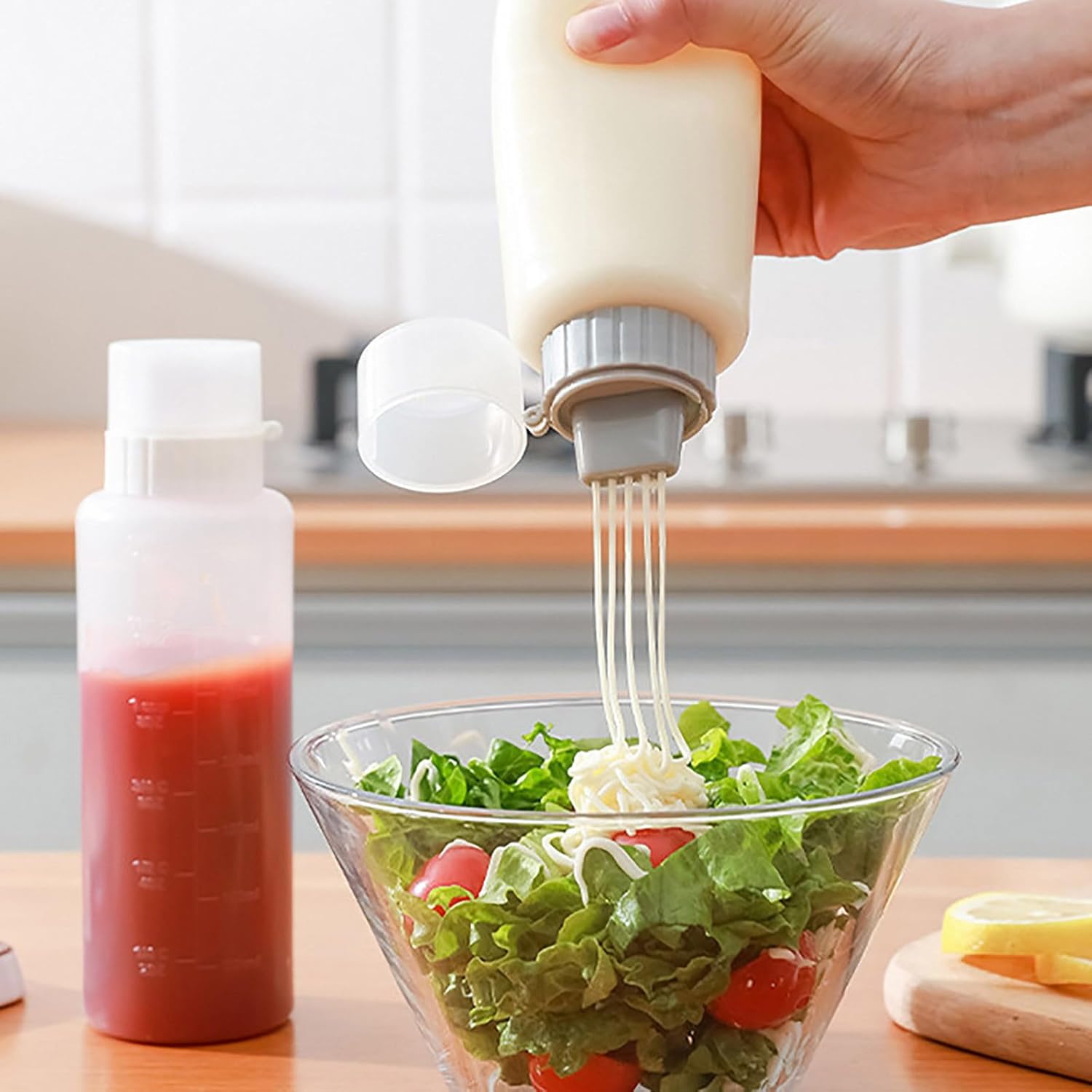 Keep Ketchup Mustard Syrup Organized with the Natures Choice Condiment Squeeze Bottle
