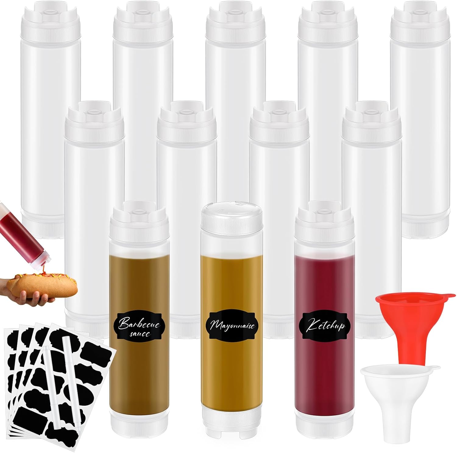 Effortlessly Refill Your Condiment Squeeze Bottles with No Leak Performance