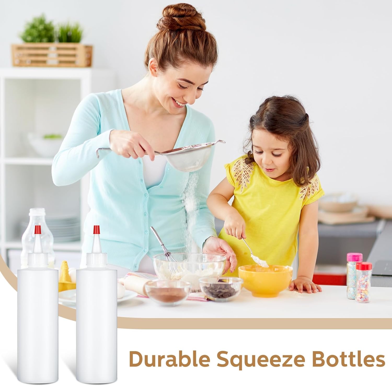 Jinei 30pk 8oz Squeeze Bottles - Clear Kitchen Squeeze Containers