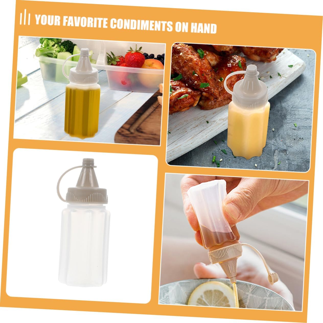 Stylish 12-Piece Reusable Condiment Squeeze Bottles